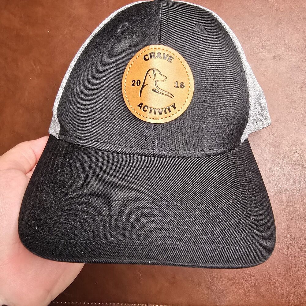 Rhoback Crave Activity Hat Cap Snap Back Performance Dog Golf Leather Patch Logo